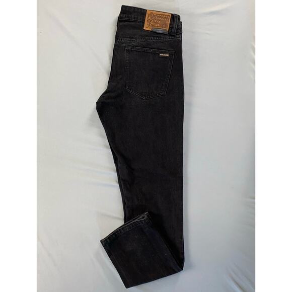 Volcom Vorta Slim Straight Stretch Denim Skate Jeans. Washed Black, Men's 30X32 - Picture 1 of 9
